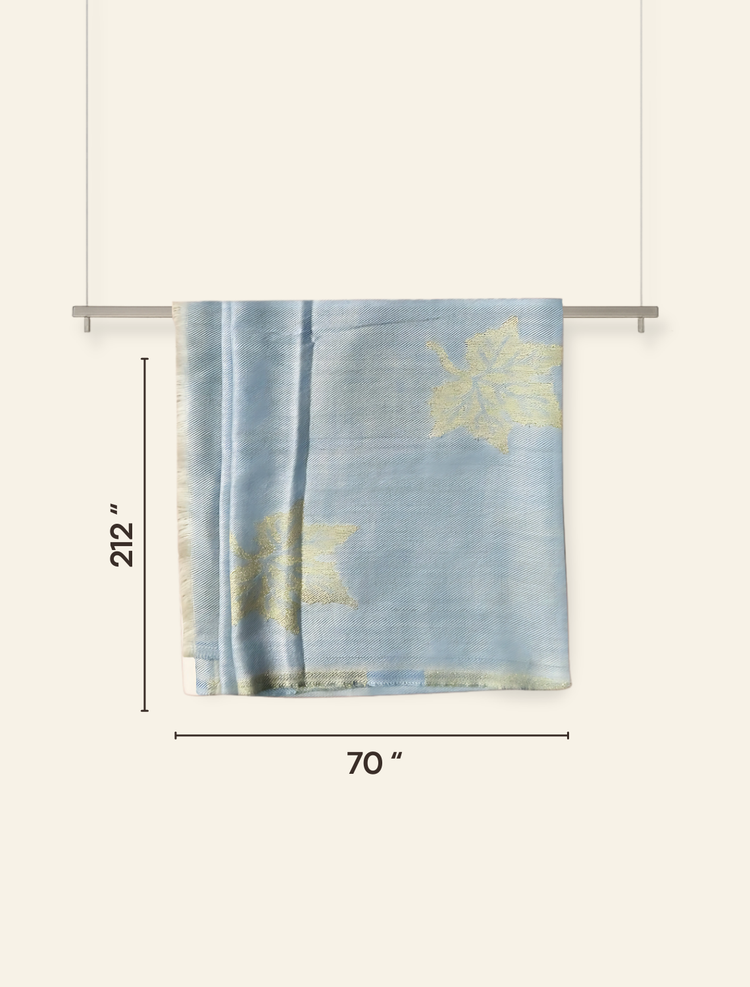 Sky Blue Elegant Cashmere Scarf