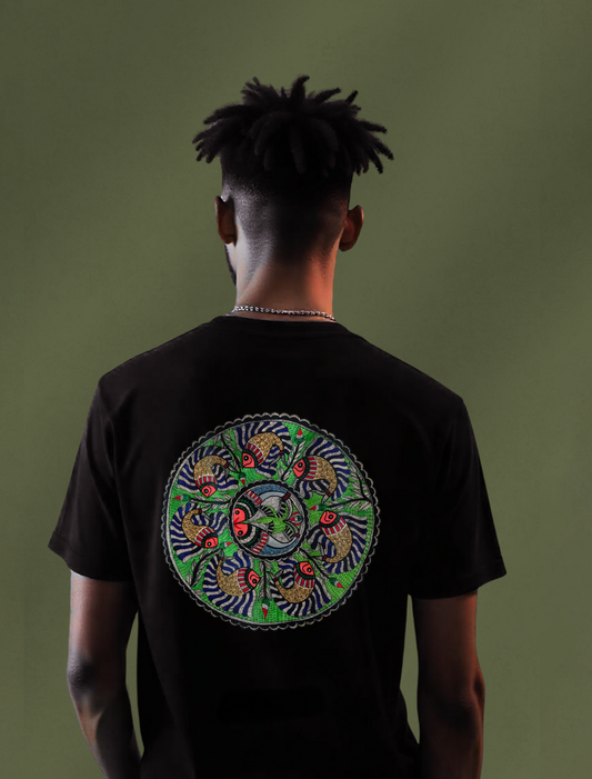 Circle of Life Fish Back Print Graphic Tee | Cotton T-Shirt