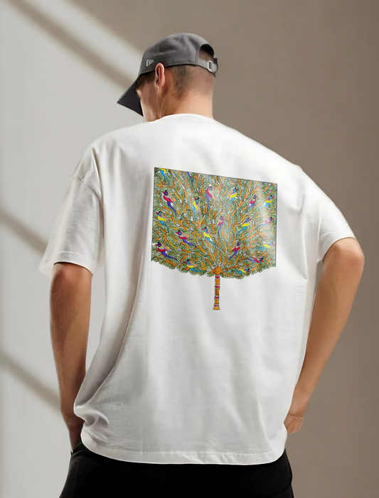 Tree of Serenity Back Print Graphic Tee | Cotton T-Shirt