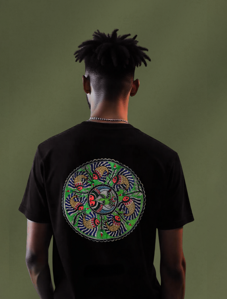 Circle of Life Fish Back Print Graphic Tee | Cotton T-Shirt