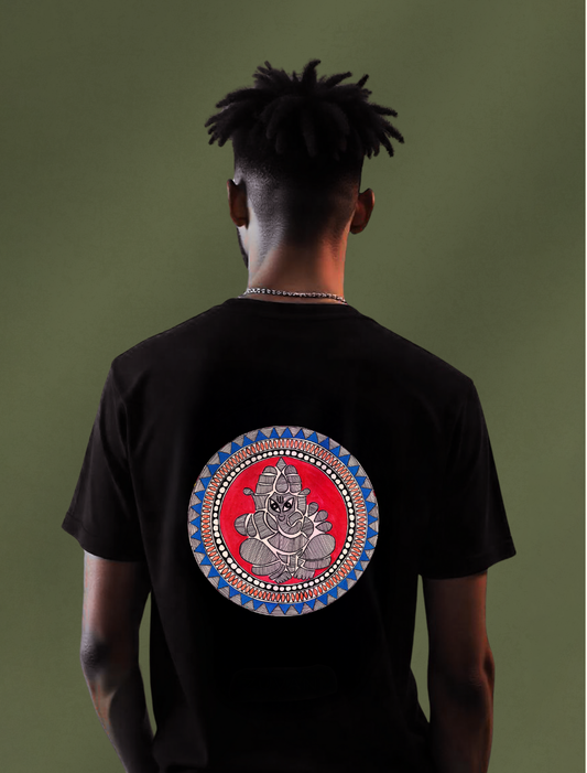 Divine Balance Ganesha Back Print Graphic Tee | Cotton T-Shirt