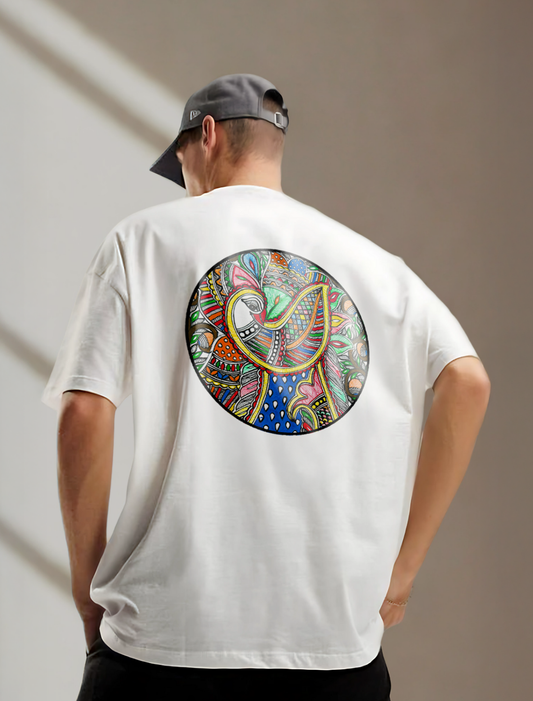 Geometric Harmony Back Print Graphic Tee | Cotton T-Shirt