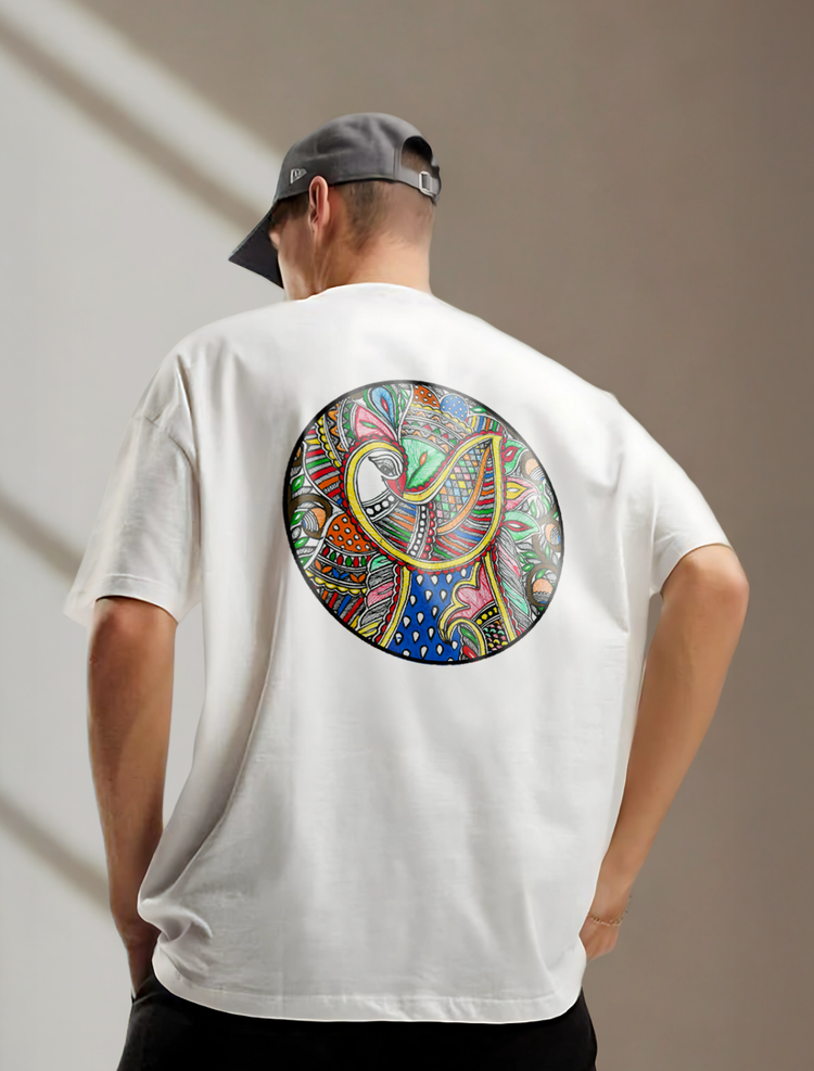 Geometric Harmony Back Print Graphic Tee | Cotton T-Shirt