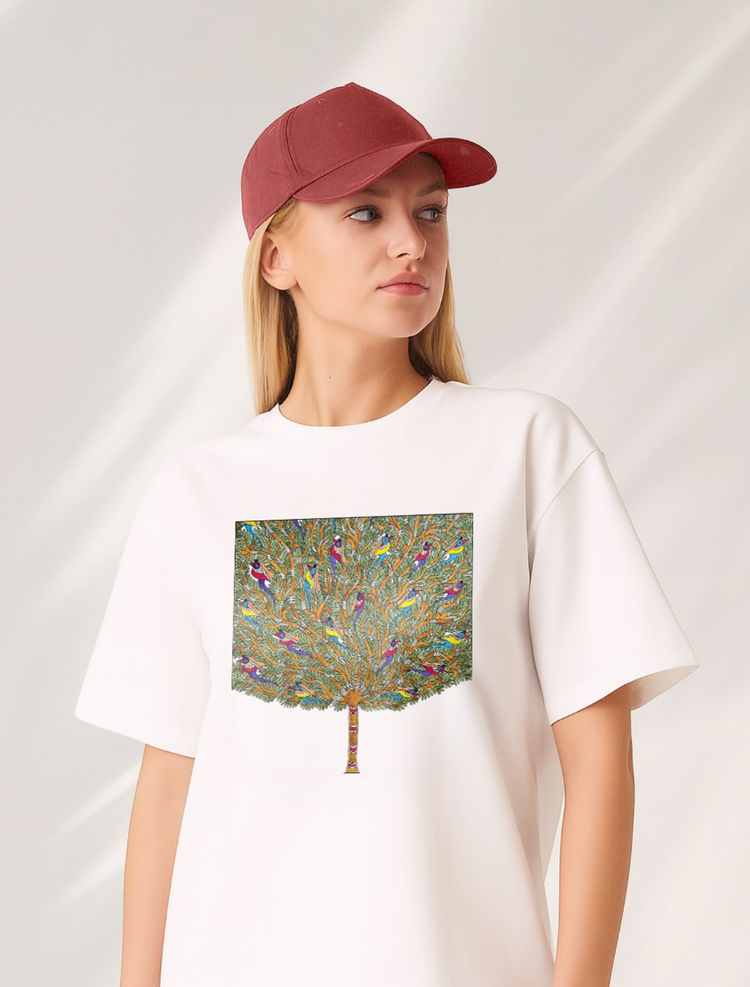 Tree of Serenity Front Print Graphic Tee | Cotton T-Shirt