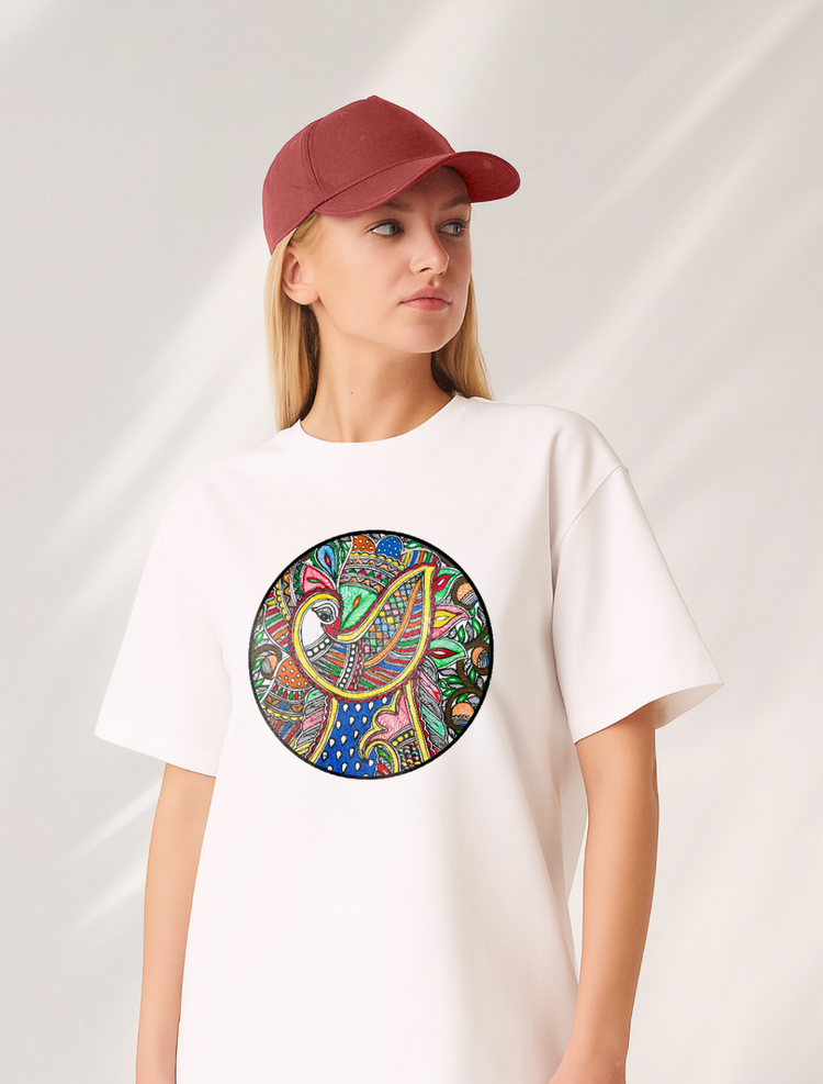 Geometric Harmony Front Print Graphic Tee | Cotton T-Shirt