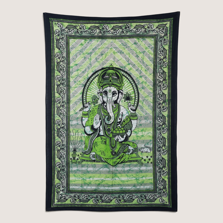 Ganesha Batik Cotton Tapestry – Wall Hanging