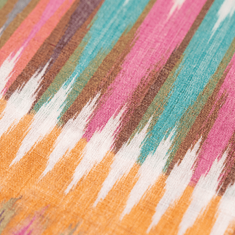 Colourful Ikat Pattern Cashmere Scarf