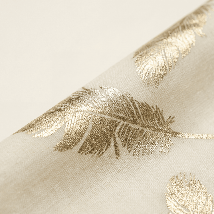 White & Gold Foil Feather Cashmere Scarf