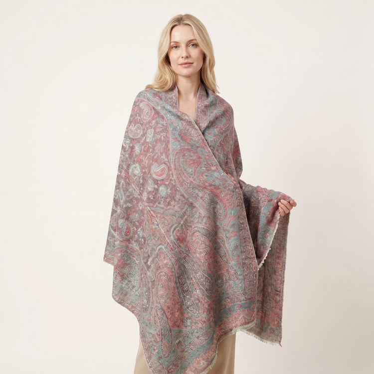 Handcrafted Multi Pink Pashmina Scarf